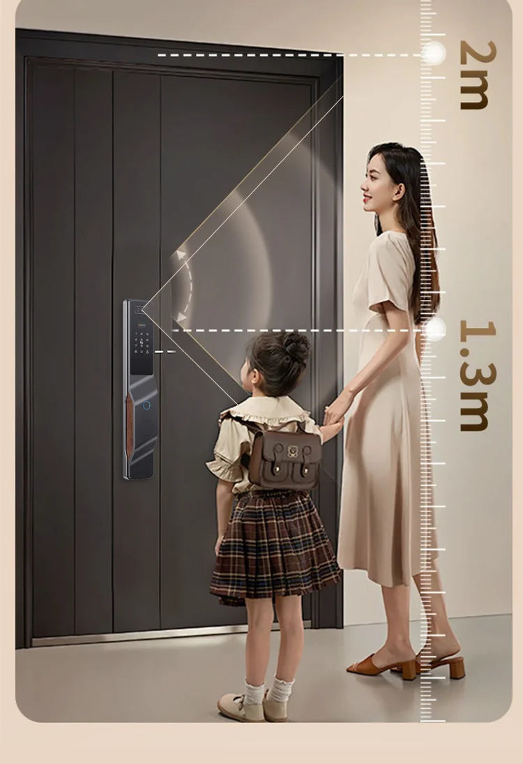 Wishome APP 3D Face Recognition Smart Lock with Camera, Video Call, and Voice Intercom Functions