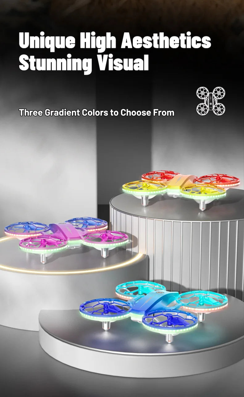 Mini RC Drone for Kids - UFO LED Beginner Drone with Obstacle Avoidance Tidesmit