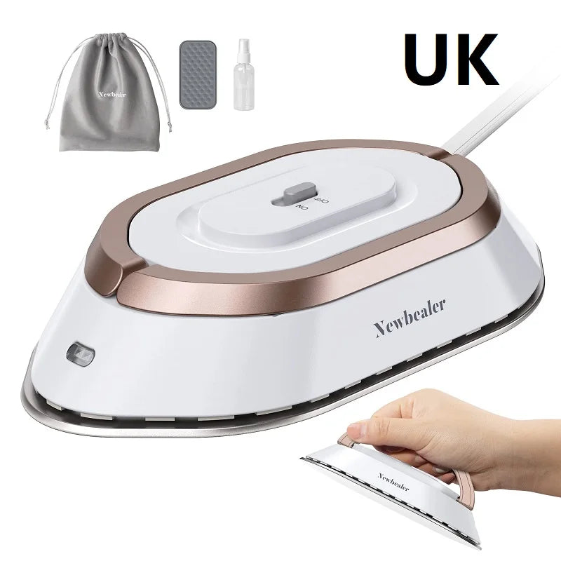 Tidesmit mini handheld travel iron showing compact lightweight design for dual voltage 120V 220V portable ironing