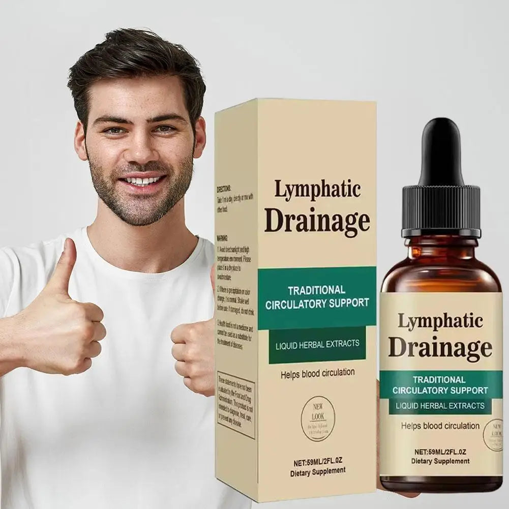 Tidesmit Natural Herbal Lymphatic Drainage Drops: Fast-absorb liquid supplement for detox and improved blood circulation.
