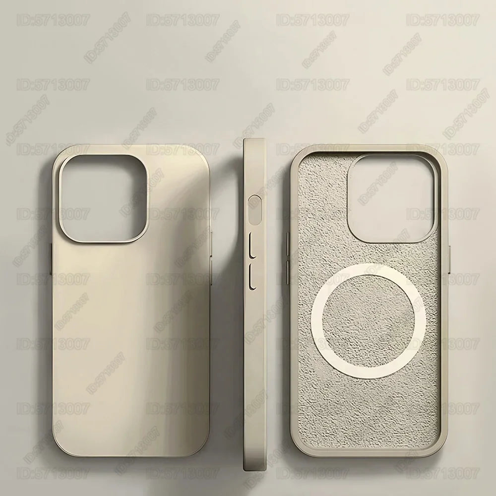 Magnetic Liquid Silicone Phone Case for iPhone - Shock-Absorbing Cover White Tidesmit