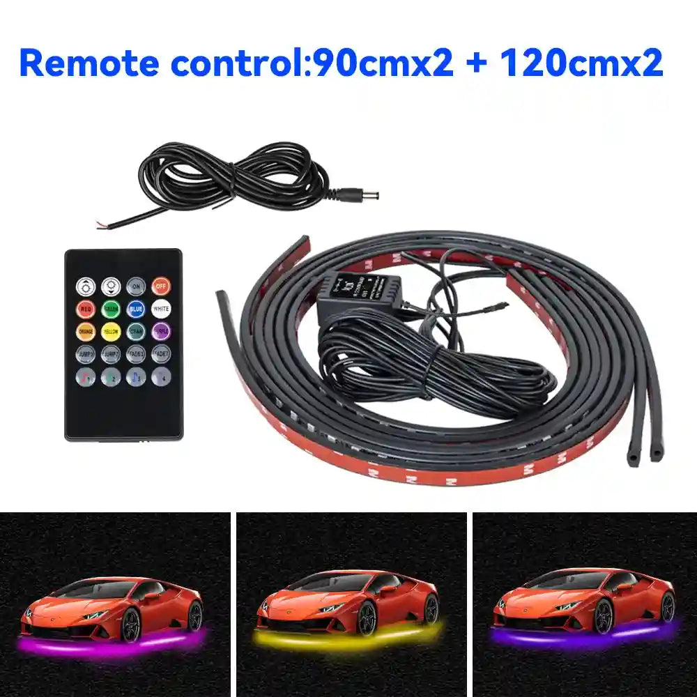 Tidesmit RGB LED Car Chassis Underglow Kit - App & Remote Control 90cm 120cm Remote Tidesmit