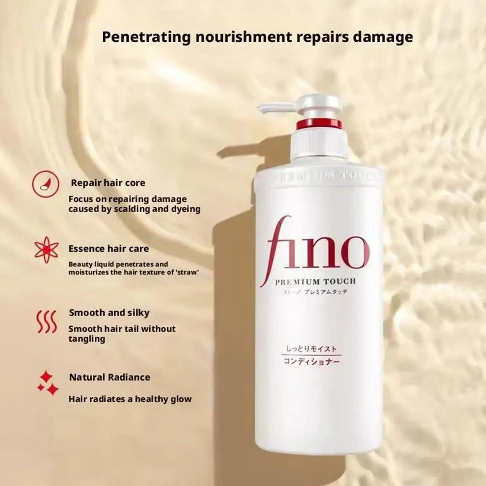 Fino Premium Touch Hair Care Set Deep Repair Damaged Hair Oil Control Volumizing Smooth Shiny Hair Mask Conditioner