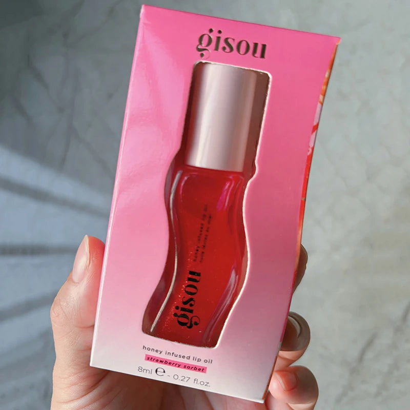 Plumping Lip Oil Gloss - Hydrating Tinted Treatment & Sheer Tint Lip Care Strawberry Tidesmit