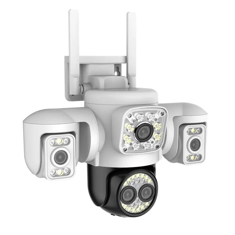 20MP Outdoors Wifi Camera 10K HD Three Screens Security PTZ IP Camera 10X Digital Zoom Lens Human AI Auto Detect Tracking Camera