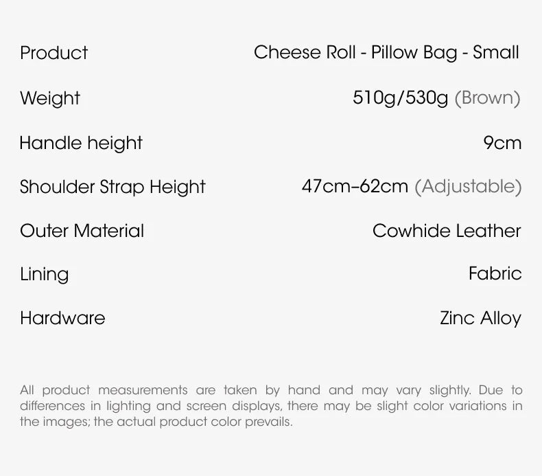 Amazing Song Original Design Cheese Roll Pillow Bag Small Top Grain Leather 2026 New Fashionable Women's bags