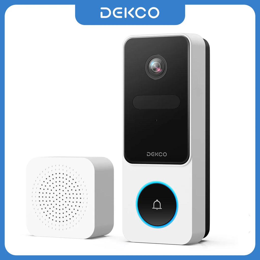 Dekco 3MP Wireless Doorbell Video Intercom Outdoor 2.4G Wi-Fi Smart Doorbell with Chime Human Detection Support Alexa Door Bell