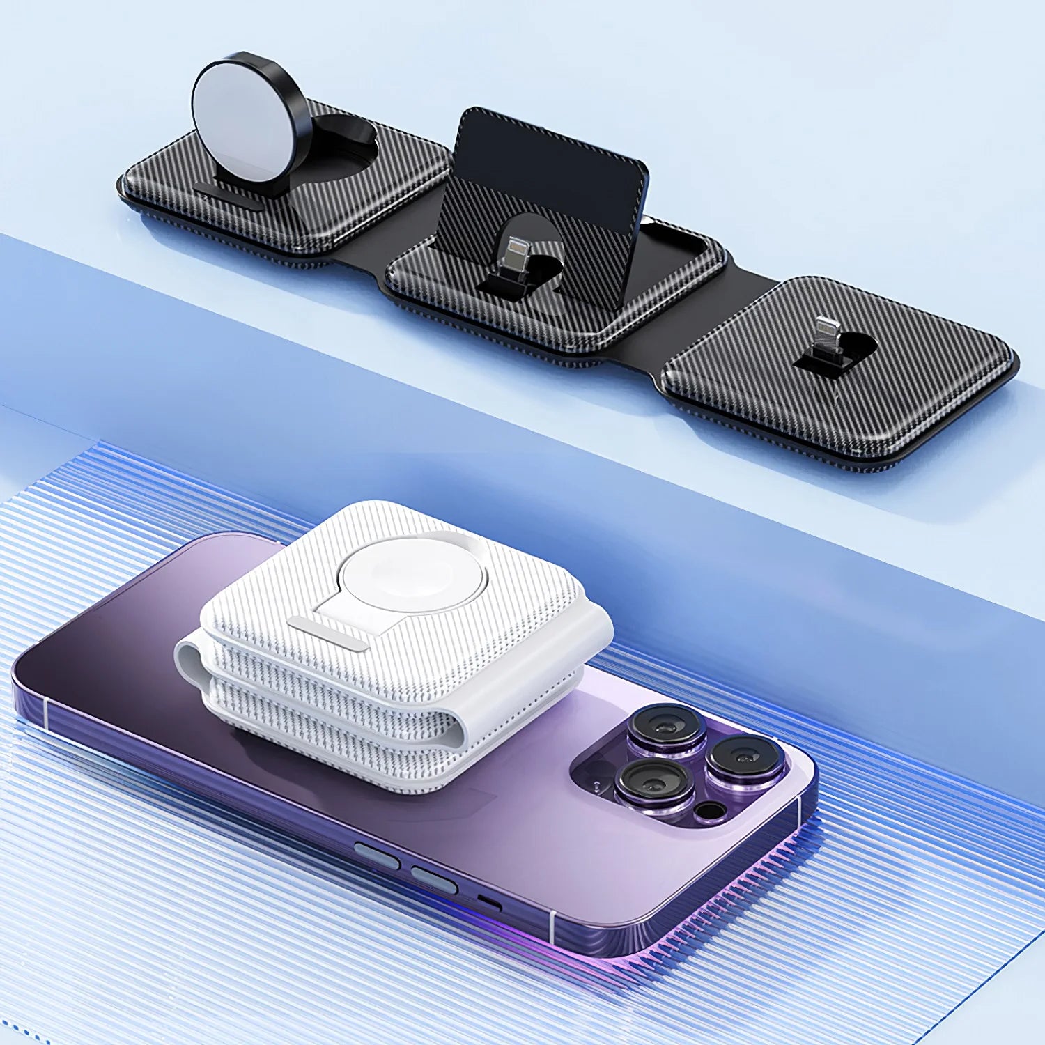 3-in-1 Magnetic Wireless Charging Station for iPhone and Apple Watch Tidesmit