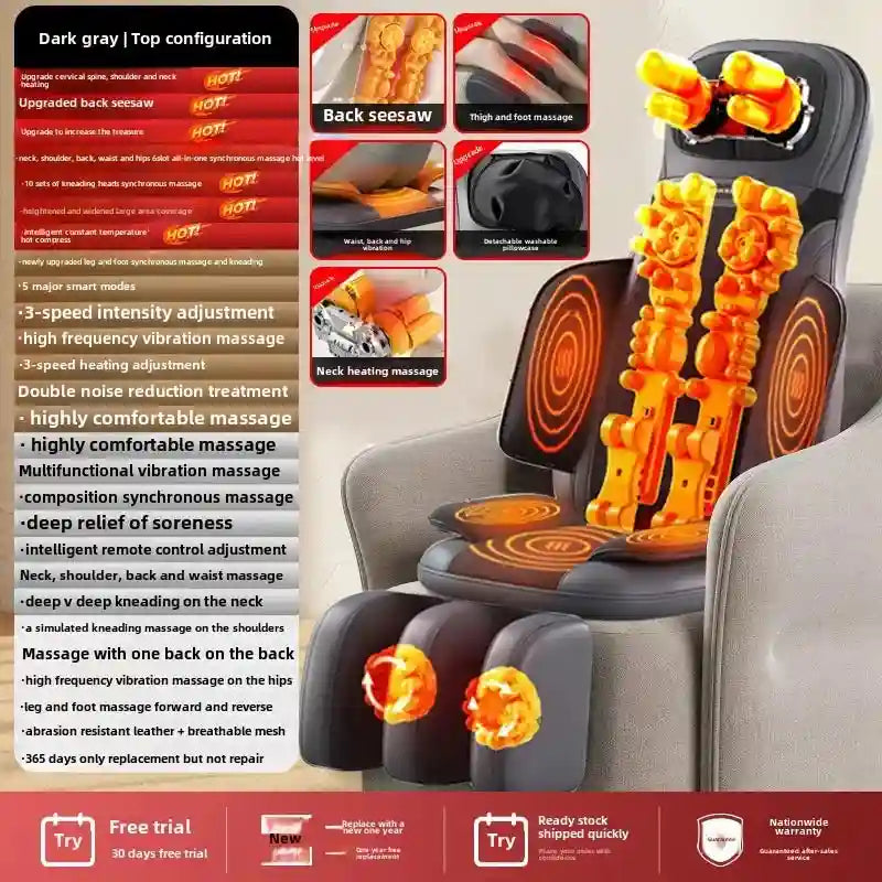 Electric Massage Roller Chair with Heat Therapy for Back and Neck Relief Massage Roller Chair Tidesmit