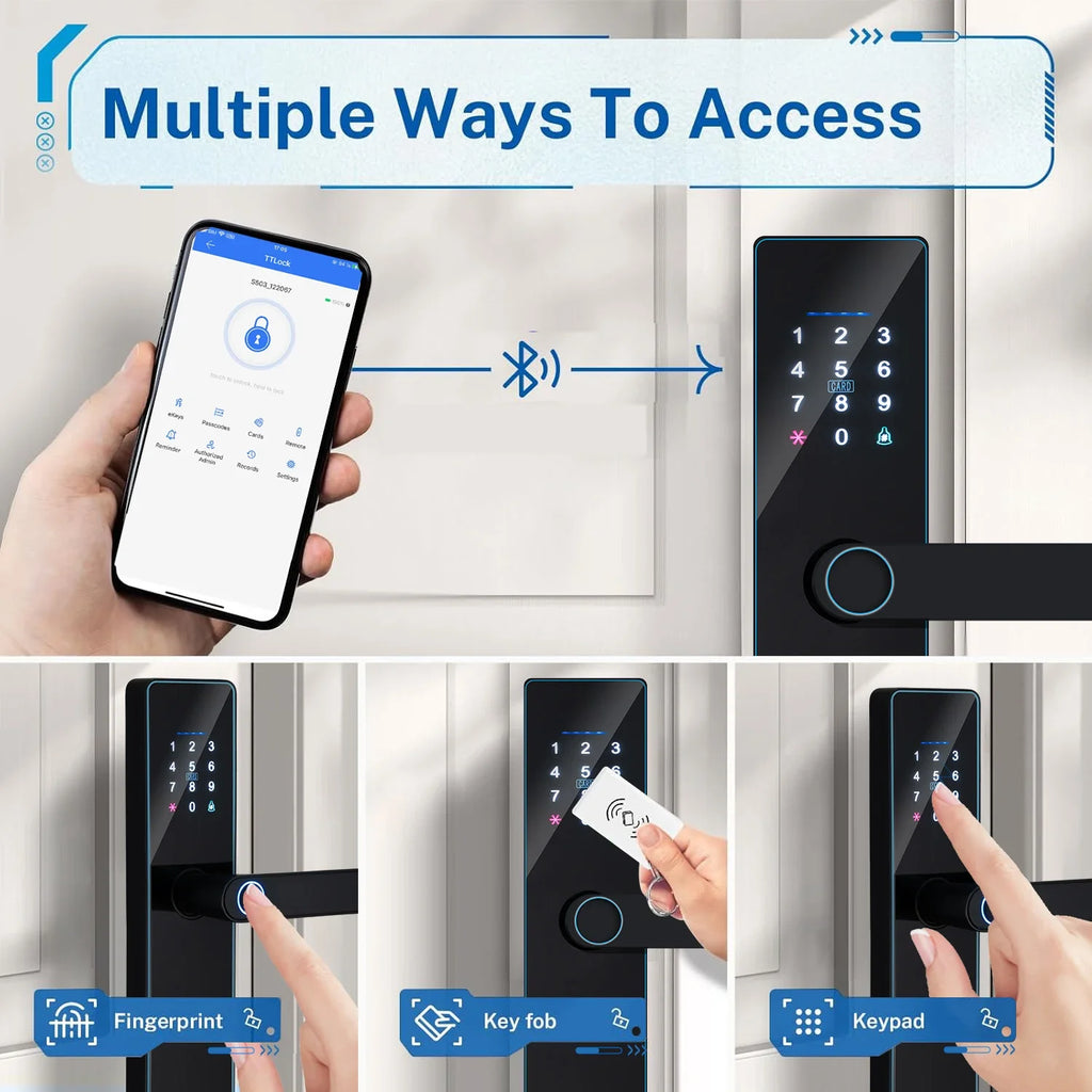 IP65 Waterproof Fingerprint Lock Electronic Door Lock Keyless Entry Door Lock for Front Door Easy Setup and Installation