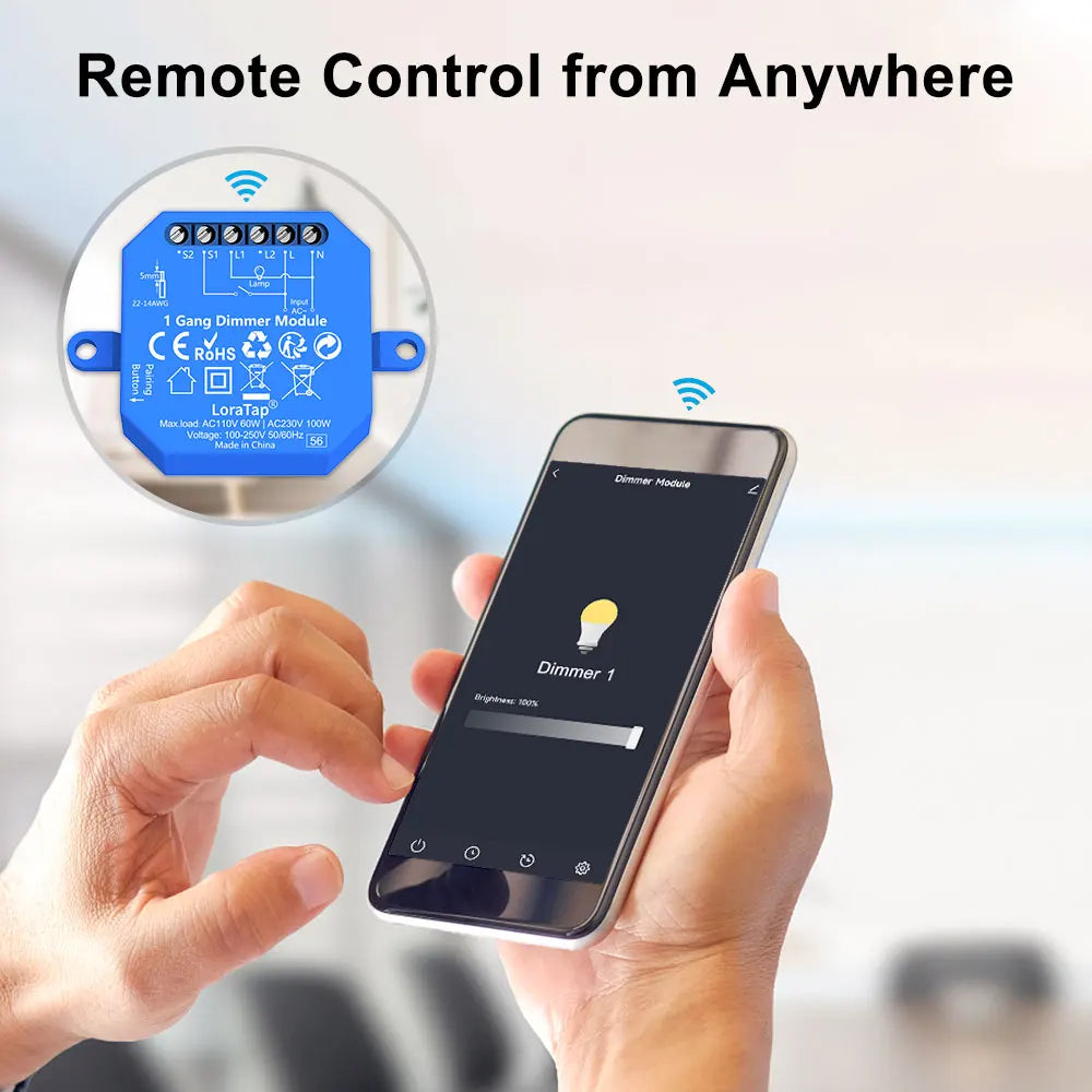 Smart WiFi Light Switch Module for Home Automation - App Controlled Tidesmit