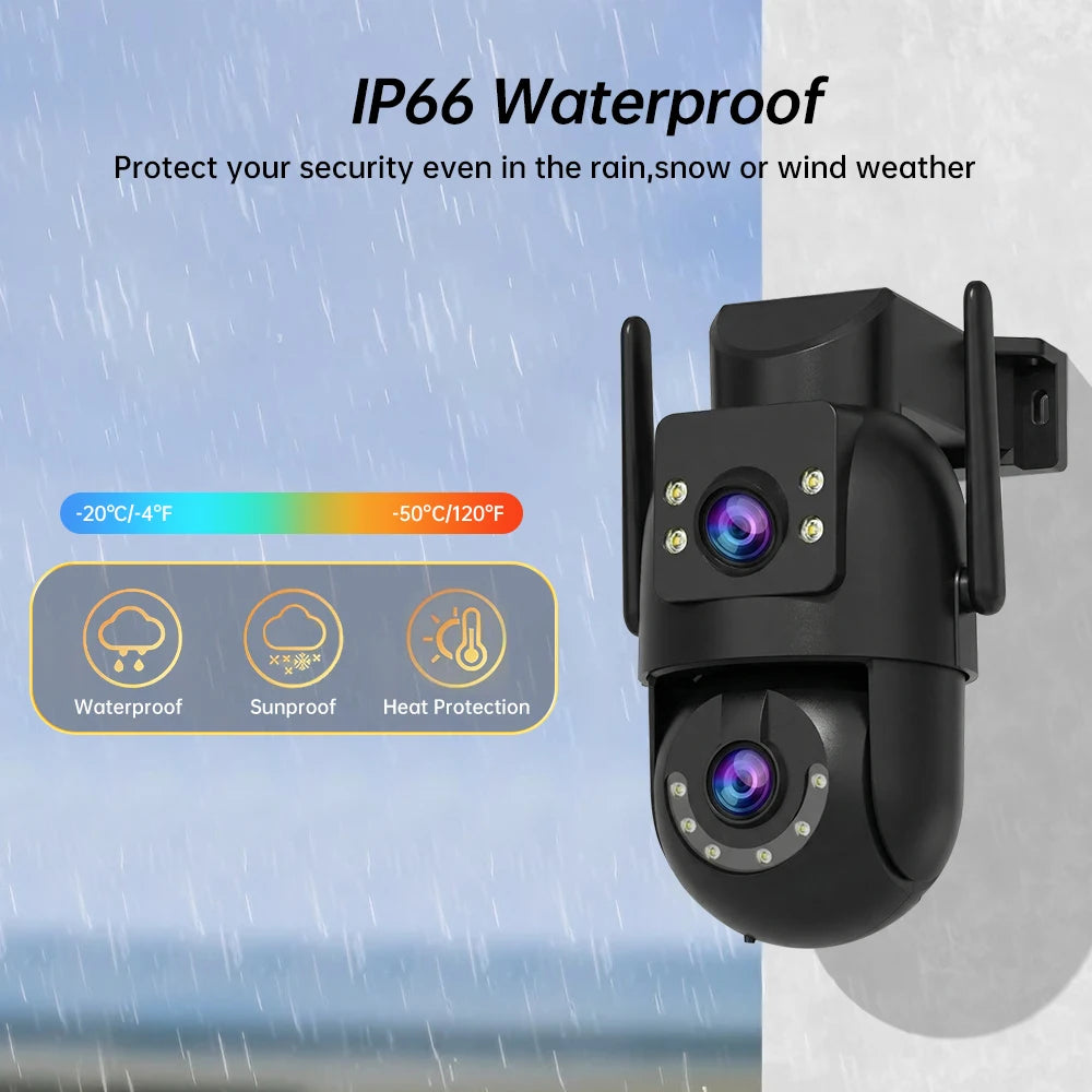 Jooah 4K 8MP Outdoor Surveillance Camera Dual Lens 5G Wifi IP Camera HD Full Color Night Vision CCTV Video Home Security Cameras