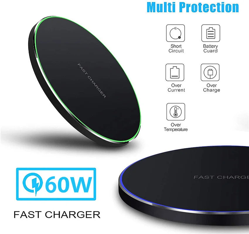 60W Fast Wireless Charger Dock | Qi Certified & MagSafe Compatible Tidesmit