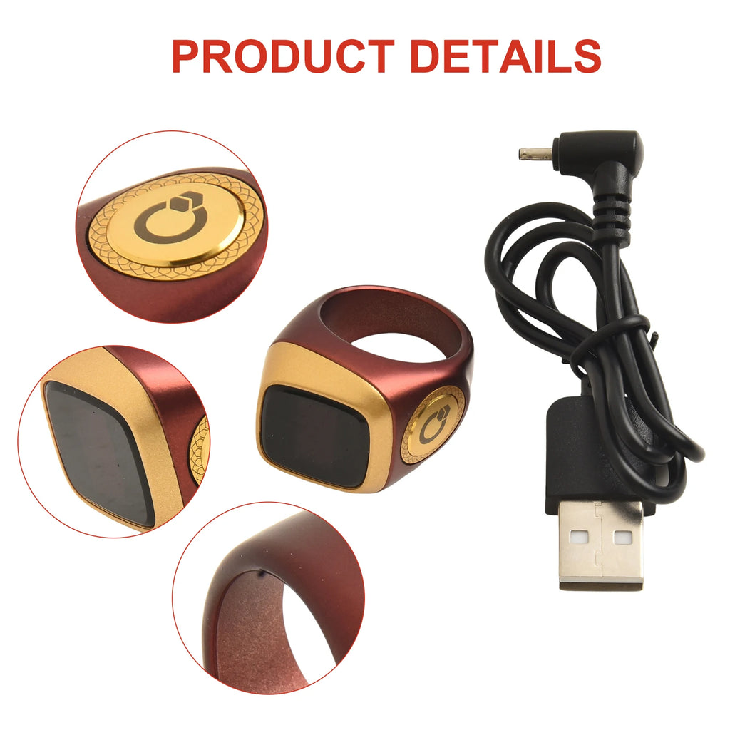 Smart Zikr Ring Counter Waterproof Health Monitor by Tidesmit Tidesmit