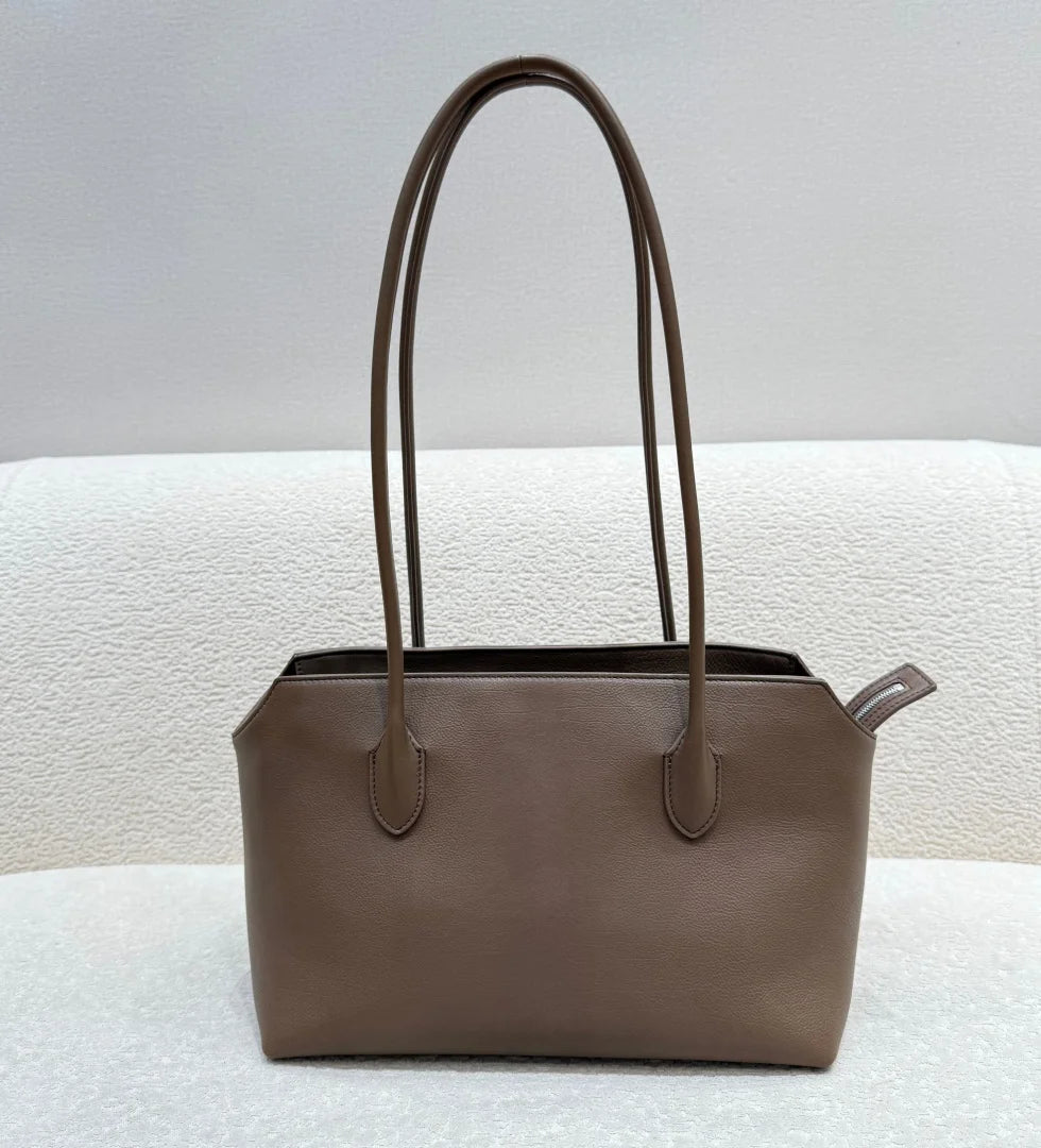 2026 new cow spine leather large capacity shoulder bag, leather handbag, commuting leather women's bag, high-end customized vers