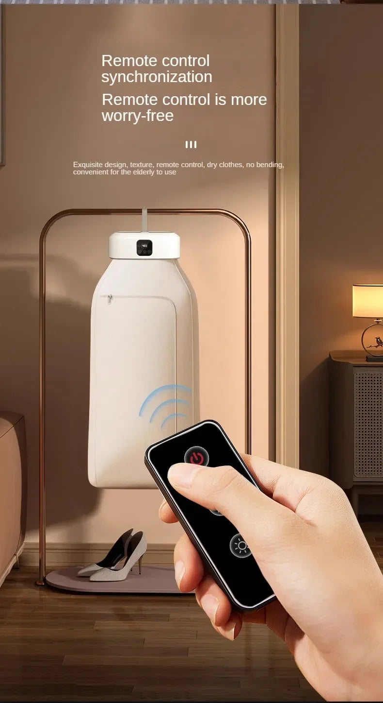 Tidesmit portable electric clothes dryer with remote control and timing function for efficient travel laundry drying