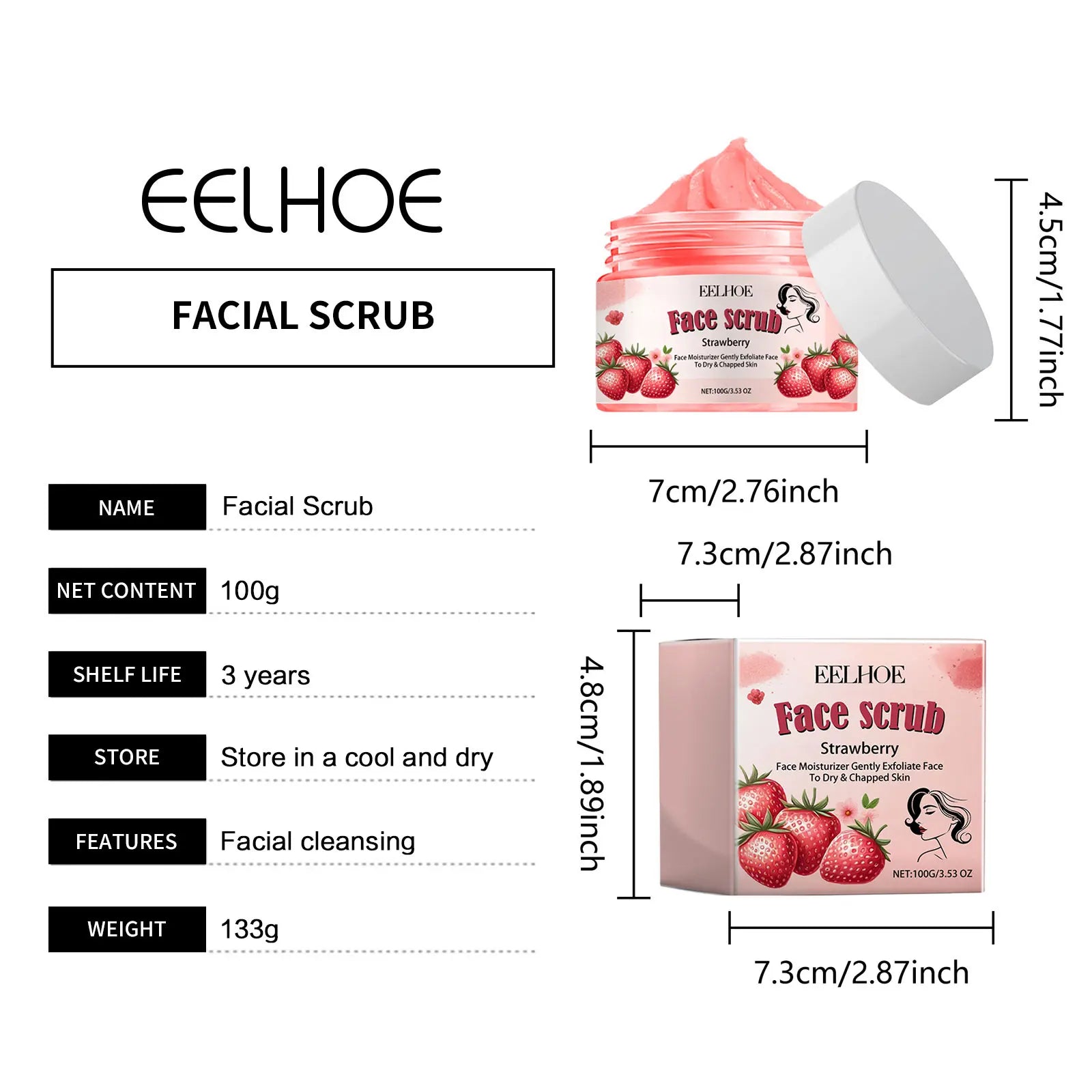 Facial Scrub for Dead Skin Removal - Salon-Quality Pore Tightening Exfoliator Scrubs Treatments Tidesmit