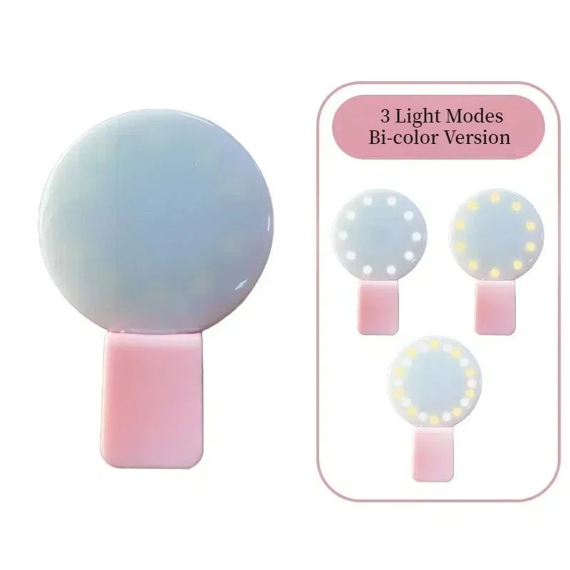 LED Selfie Ring Light – Adjustable Phone Lamp for Content Creation Bi-color-Pink Tidesmit