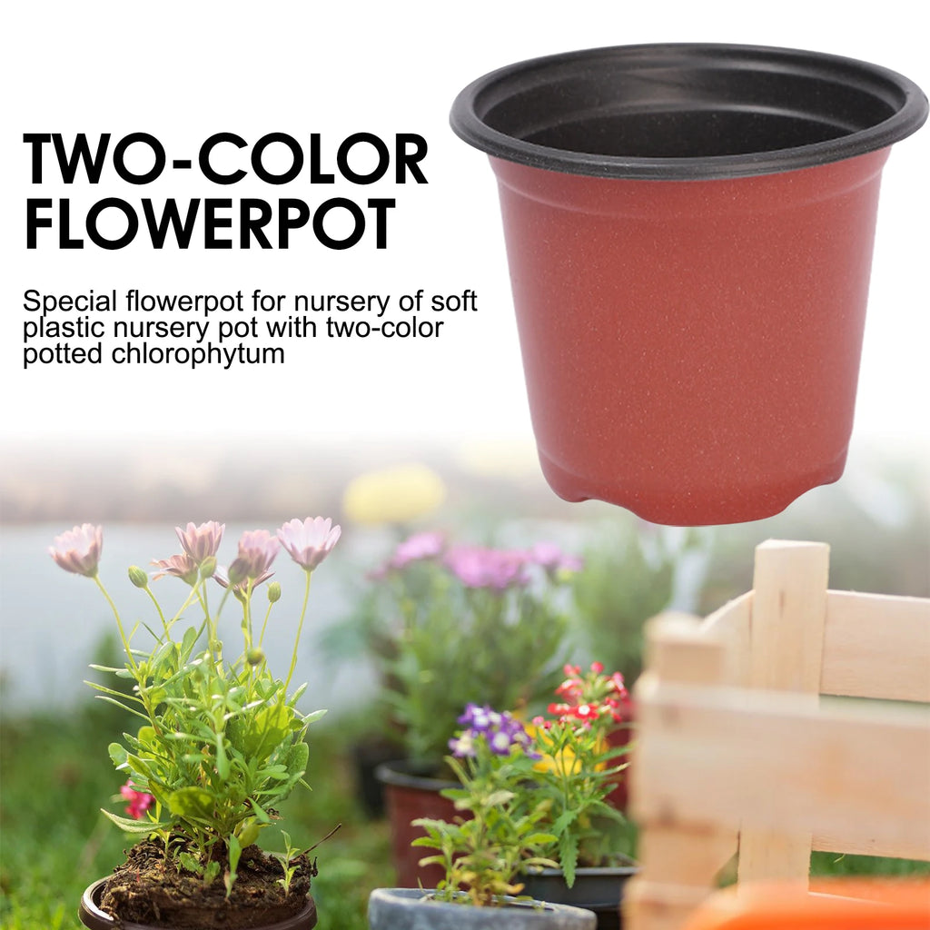 50/100PCS Plastic Plant Nursery Pots Seedling Flower Plant Container and Seed Starting Pots Gardening Pots 9/10/11/12/13/14 cm