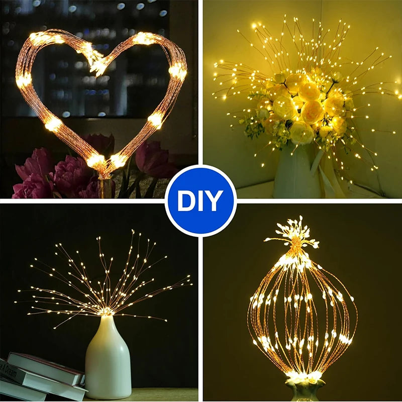Solar Light Outdoor 4 Pack, Hanging Fairy Lights Strom, 8 Modes Dimmable Waterproof, For Party Garden Decoration