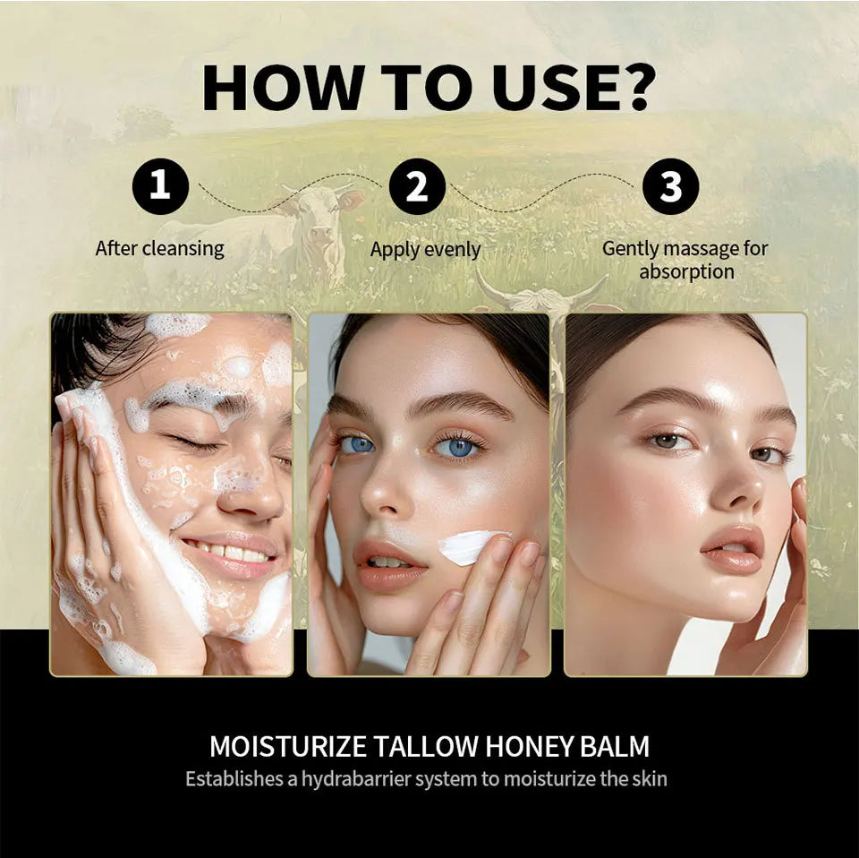 Beef Tallow And Honey Balm Moisturizing Whipped Beef Tallow Face Cream Body Lotion Grass Fed Grass Finished Face Cream Care