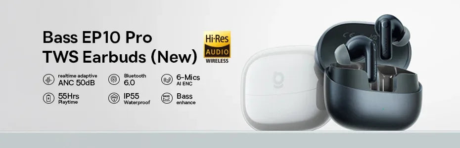 Baseus Bowie M2s ANC Earphone Bluetooth 5.3 Hybrid -48dB Noise Cancellation Wireless Headphone Support 3D Spatial Audio Earbuds Tidesmit