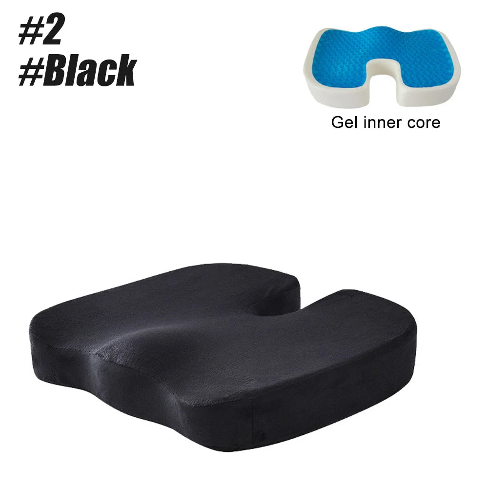 Gel Seat Cushion for Office Chair - Ergonomic Orthopedic Tidesmit Massage Cushion 2-Black Tidesmit