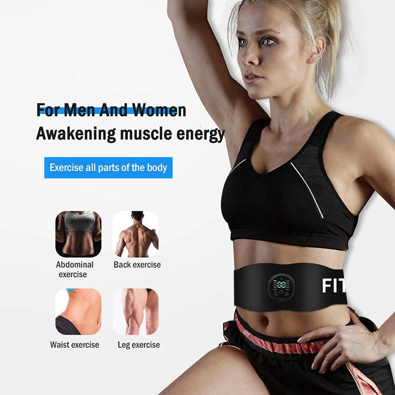 EMS Abdominal Toning Belt - Rechargeable Electric Muscle Stimulator Body Shaping Massage Equipment Tidesmit