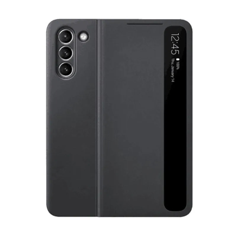 Samsung Galaxy S21 Series Smart Mirror Flip Case - Military-Grade Protection Black For S21 Tidesmit