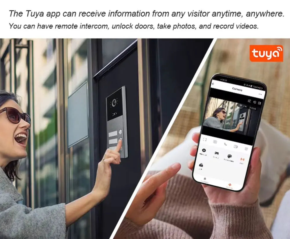 2/3/4 Unit Home Video Intercom for Apartments Residential Intercom Doorbell Wifi Video Door Phone System with RFID Card Unlock