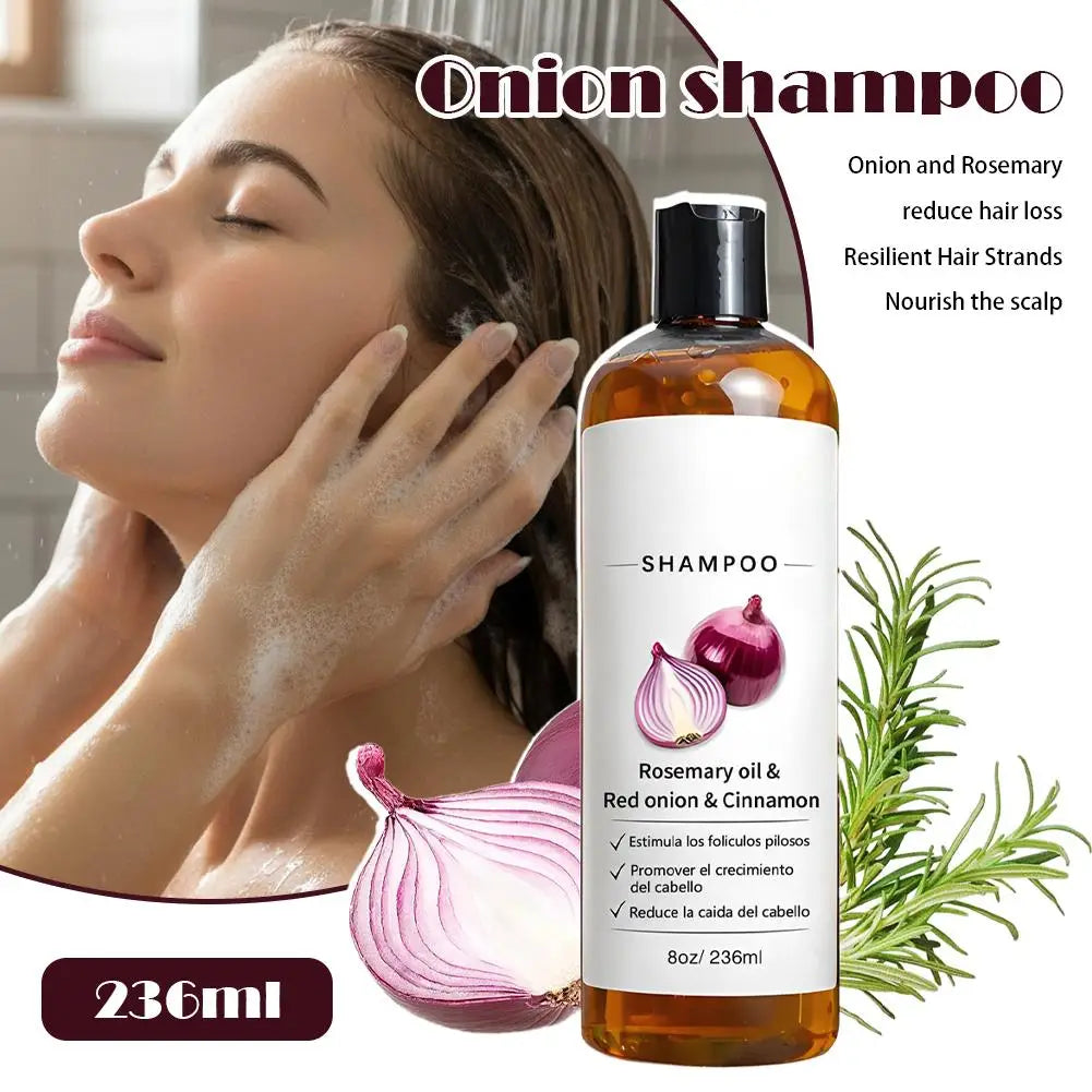 236ML 1/2PCS Rosemary Red Onion Shampoo Anti Hair Loss Promote Thicker Stronger excalvo Shampoo Hair Product Hair Care