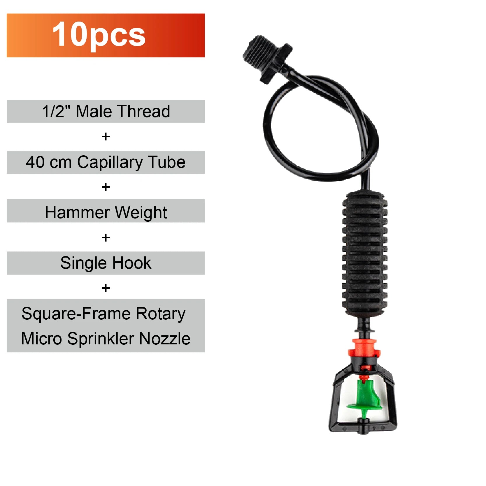 360 Degree Rotating Irrigation Sprinkler Misting Nozzle Hanging Spray Greenhouse Cooling Dust Suppression System