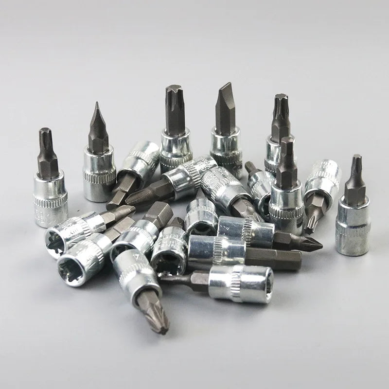EAFC 46 PCs Automotive Repair Hand Tool Set Mechanic'S Tool Box 1/4"Socket Spanner Ratcheting Screwdriver Ratcheting Screwdriver