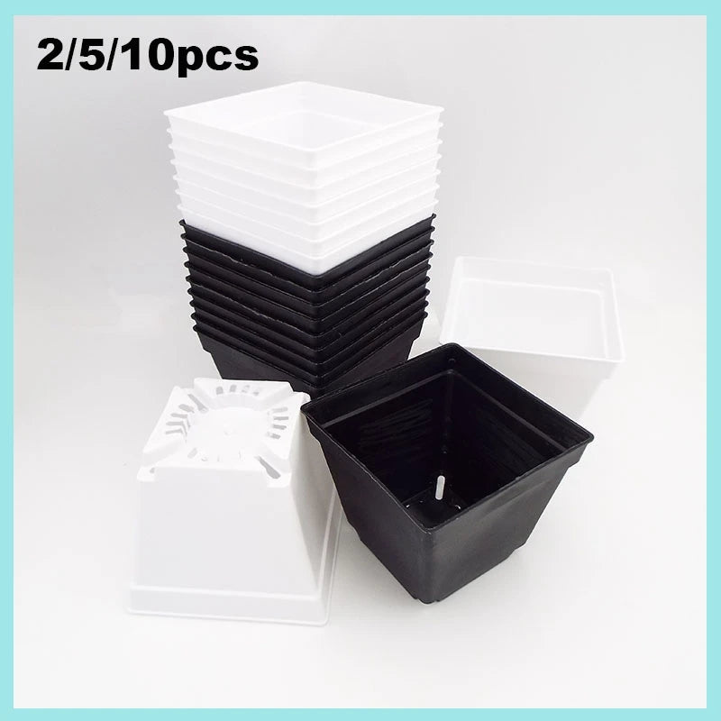 Avilable Thicken Mini Flower Pots Planters Plastic Creative Small Square Nursery Pot Garden Desk Home Office Decoration B2