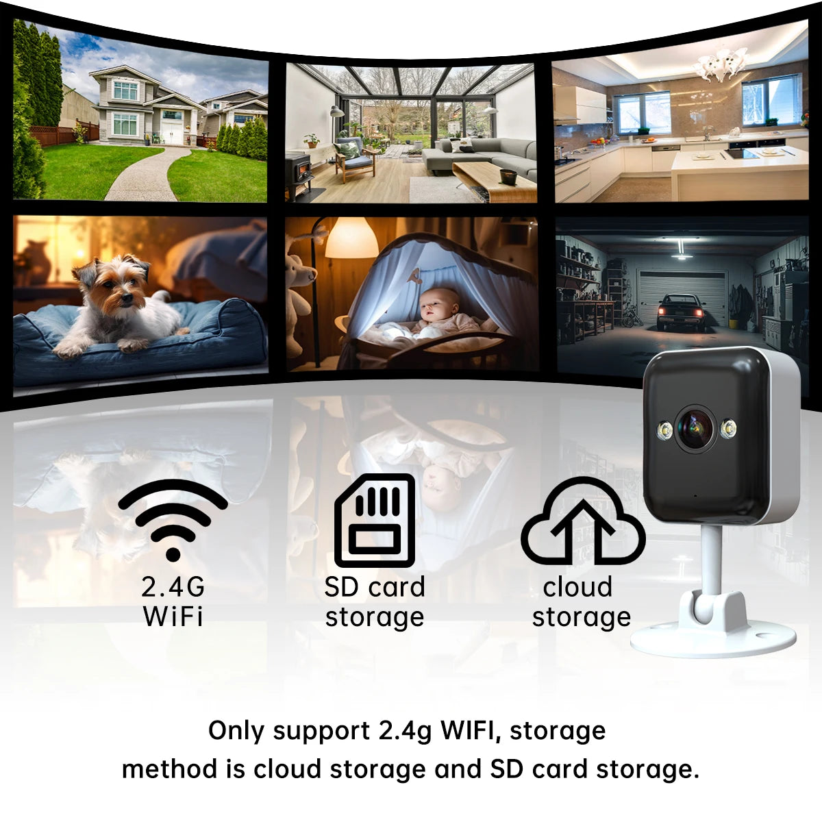JOOAN 1080P Wifi Security Camera Outdoor&Indoor 5X Zoom Motion Detect Two-Way Audio Smart Home Security IP Camera for Baby & Pet