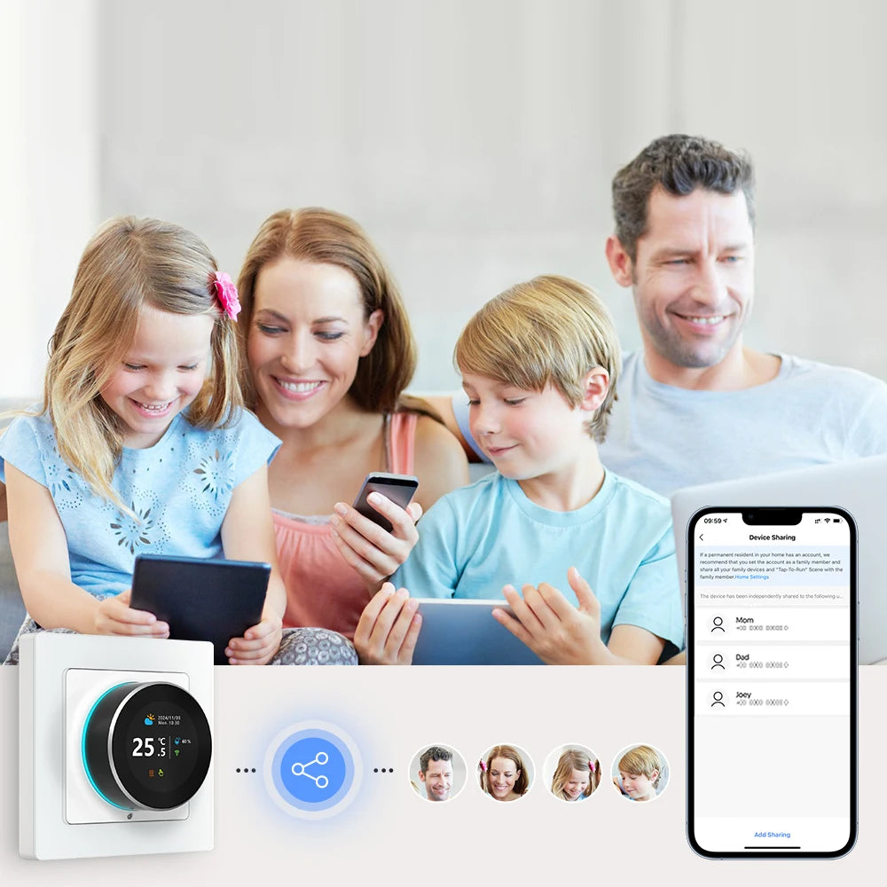 AVATTO WiFi Smart Knob Thermostat，Electric Floor Heating Water/Gas Boiler Temperature Controller Support Tuya Google Home,Alexa