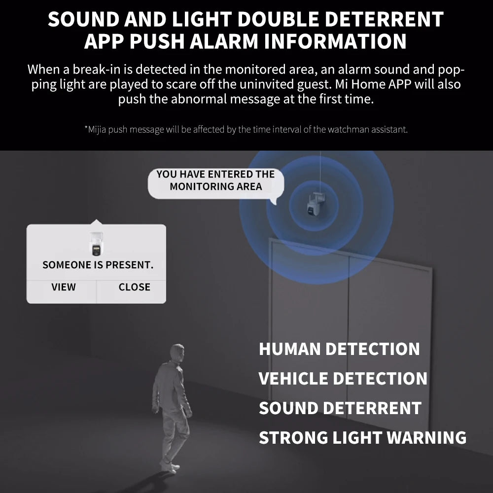 Xiaomi CW700S Outdoor  Camera 2.5K 9X Zoom IP66 AI Human Vehicle Detection Color Night Vision WiFi Cloud Storage H265 -CN