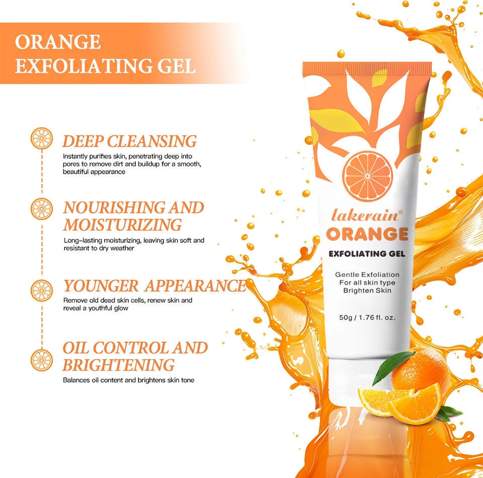 Orange Peeling Gel Body Exfoliator - Natural Deep Cleansing 50g Scrubs Treatments Tidesmit