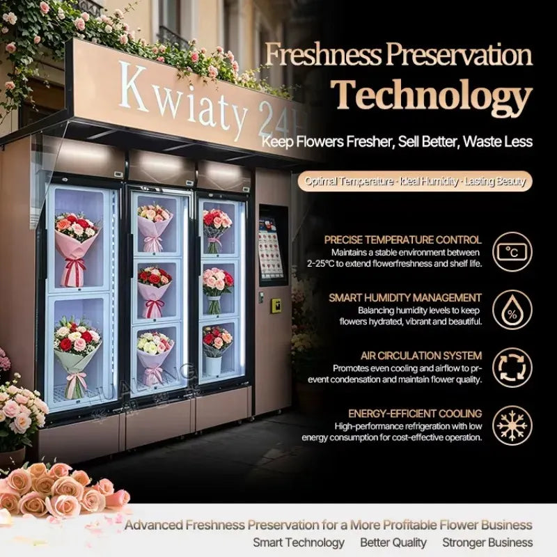Tidesmit Flower Vending Machine Glass Display