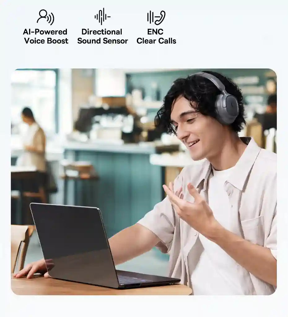 Wireless Headphones Over-Ear with 80-Hour Battery Life | Tidesmit Tidesmit