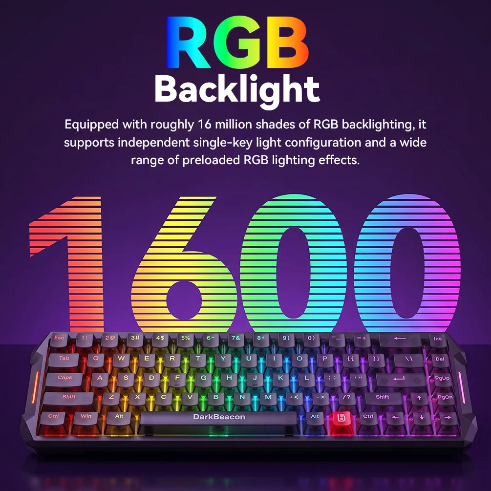 DarkBeacon 65% HE Magnetic Gaming Keyboard Flux 68 Wired RGB Hot Swappable Gasket Mount Structure Keyboards for Laptop PC Gamer