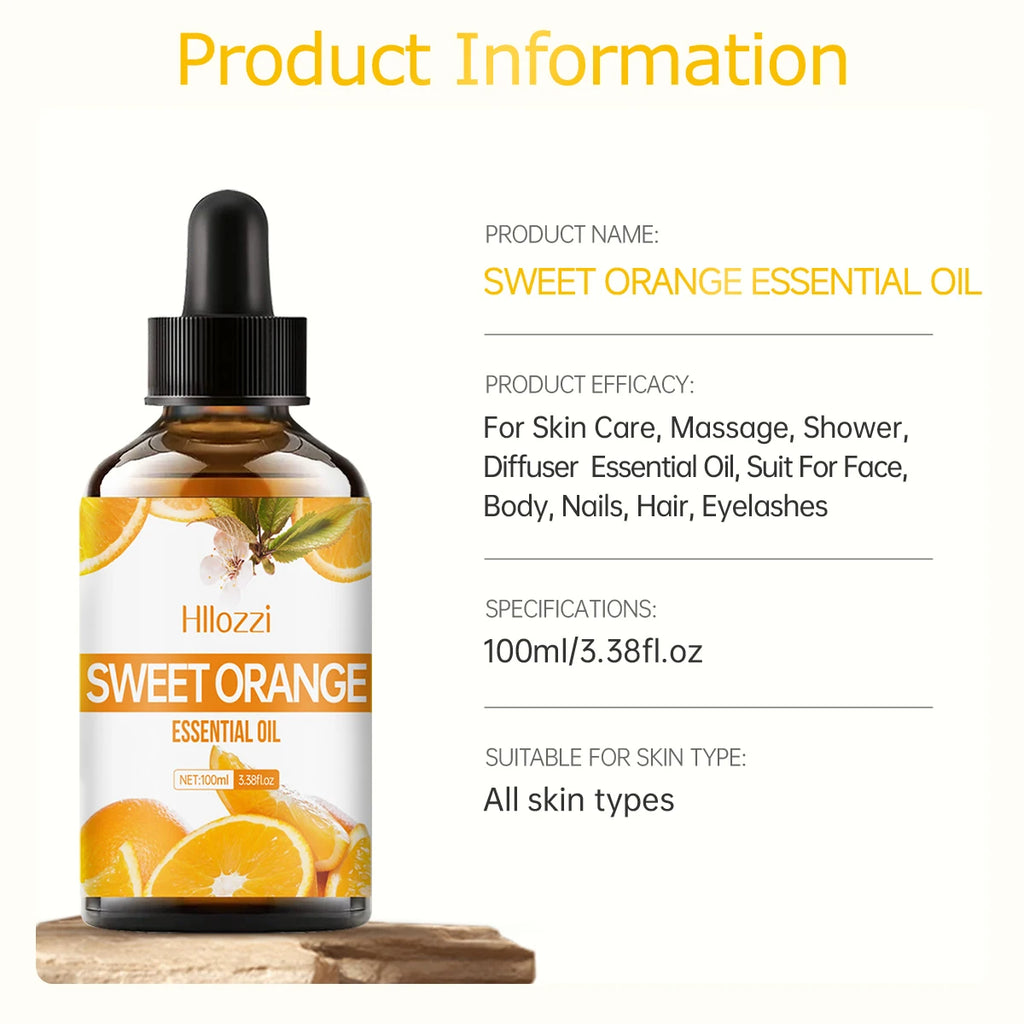 Sweet orange essential oil is used for skin care, massage, bath, and aromatherapy. It is suitable for face, body, and nails.