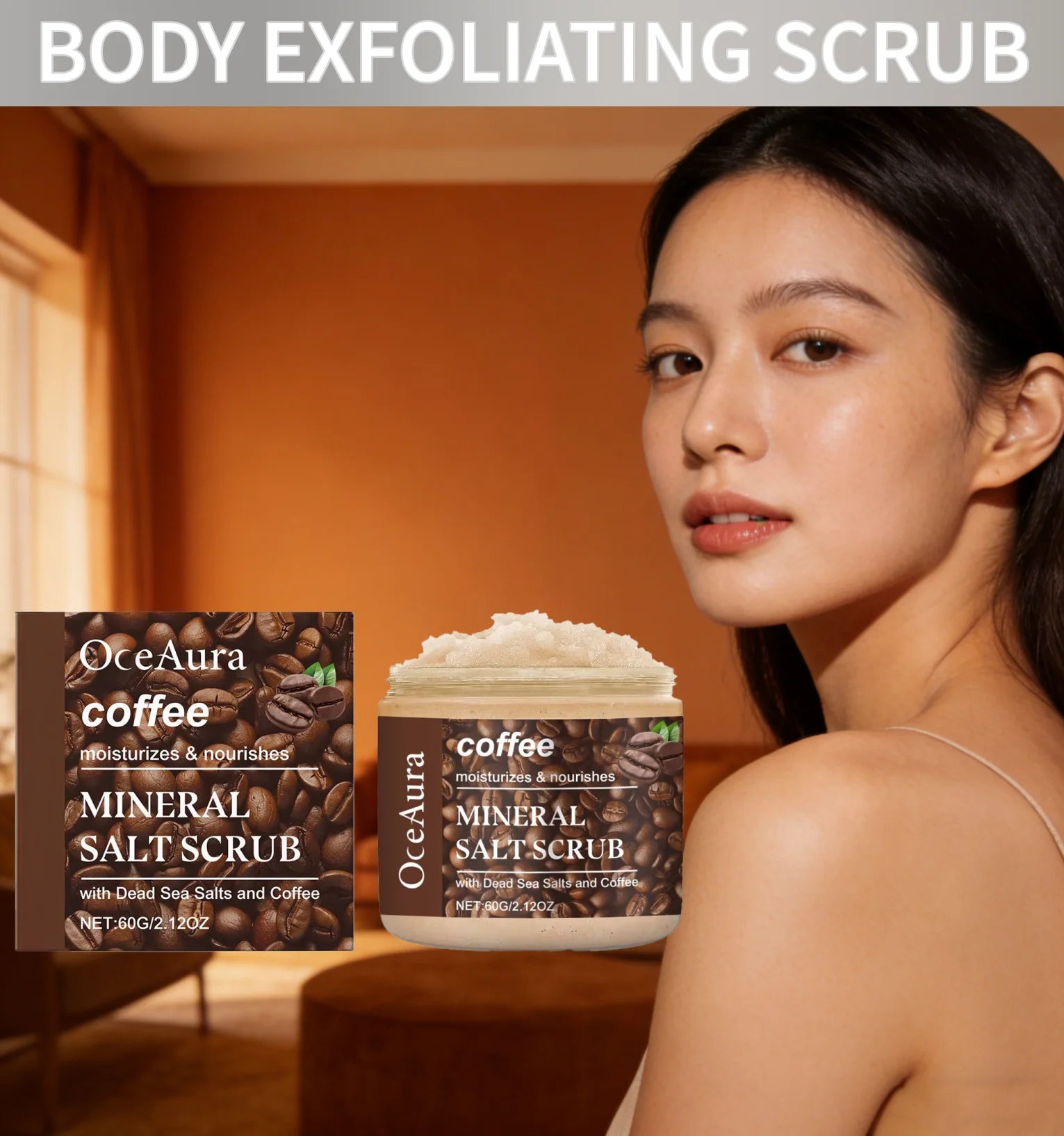 Body Exfoliating Scrub for Radiant Skin - 60g Natural Formula Scrubs Treatments Tidesmit