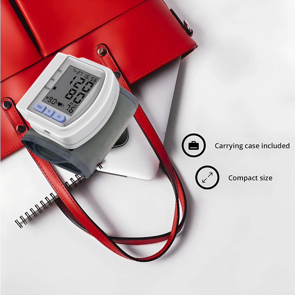 Medical Digital LCD Wrist Automatic Blood Pressure Monitor sphygmomanometer PR Heart Beat Rate Pulse Mete Tonometer Health Care