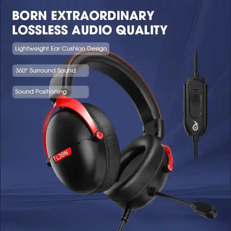 Tidesmit Gaming Headset with 7.1 Surround Sound - Wired Black Tidesmit