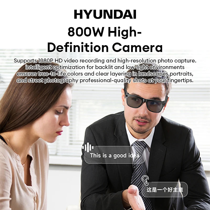 AI Smart Glasses with Camera & Translator - Black Frames by Tidesmit Tidesmit