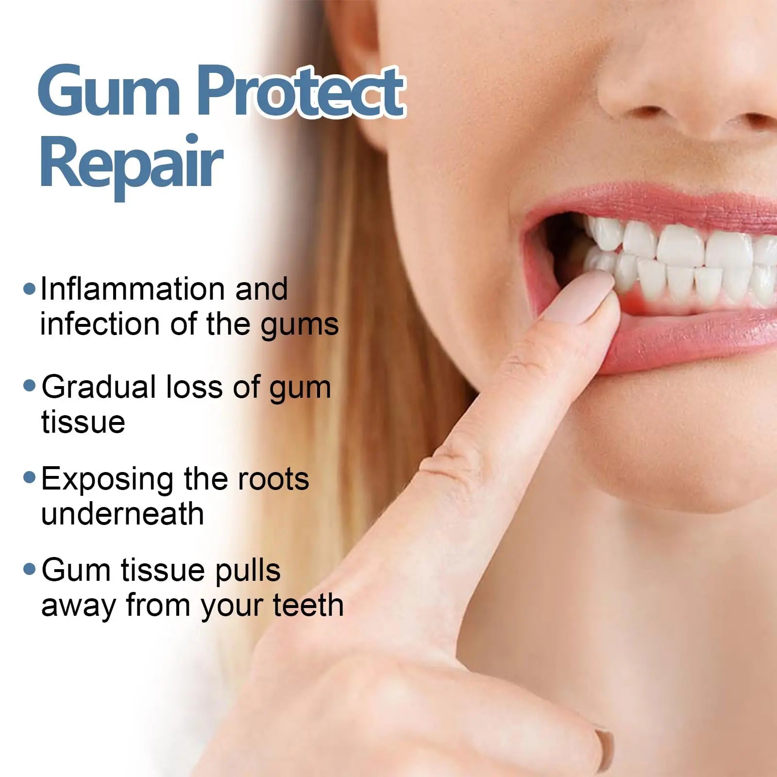 Tidesmit damaged gum repair care gel for sore gums and deep teeth whitening stain removal