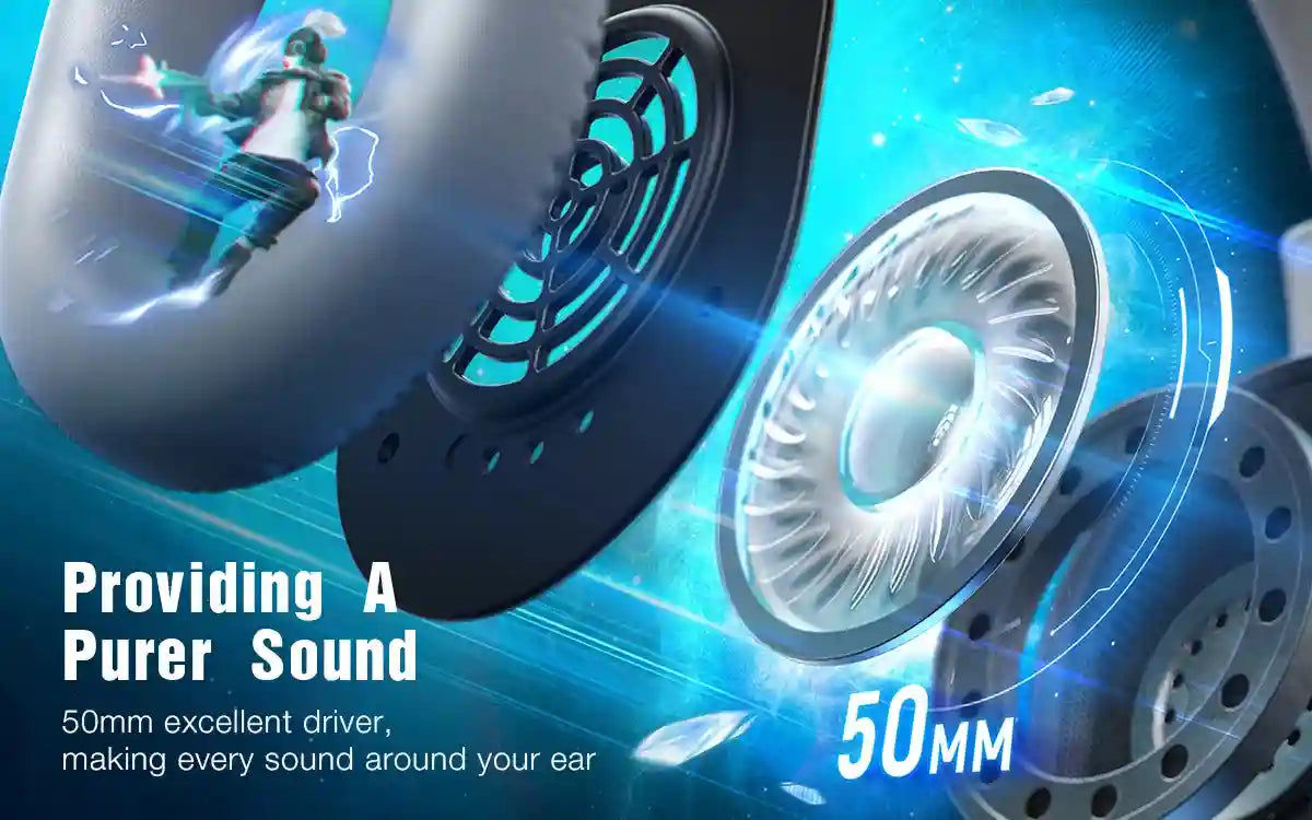 USB Gaming Headset 7.1 Surround Sound Wired Over-Ear PC PS5 White Tidesmit