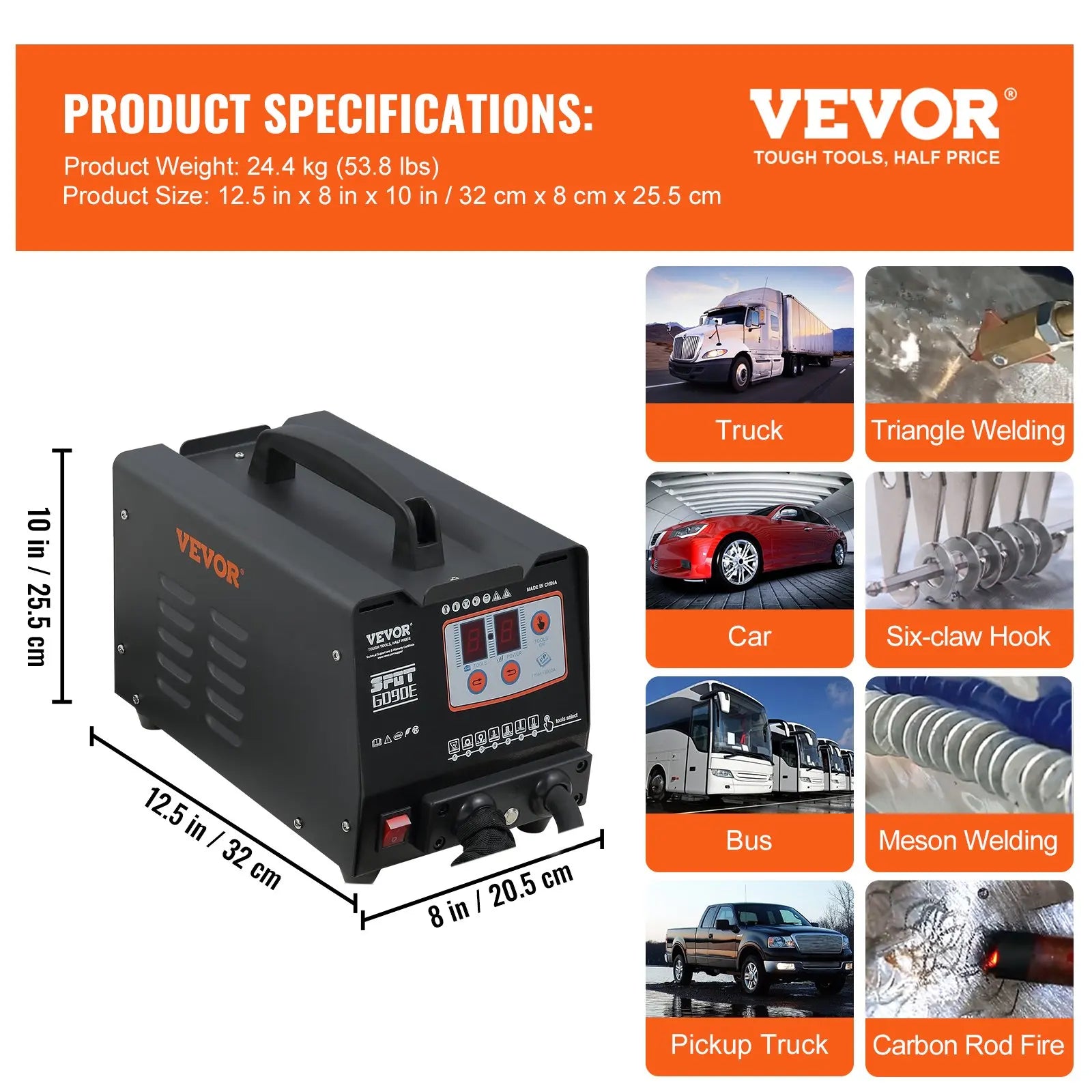 VEVOR Pro Leg Stretcher 220LBS Leg Stretch MachineCarSpotWelder3500ADentPullerKitHandHeldVehicleSpotterWeldingCarBodyBumper