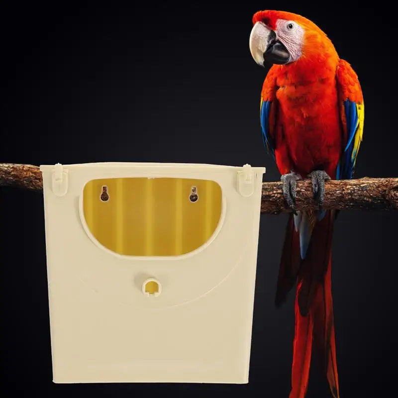 4-pack plastic bird breeding box for lovebirds. Durable, hanging incubation nest for safe pet bird mating and nesting.